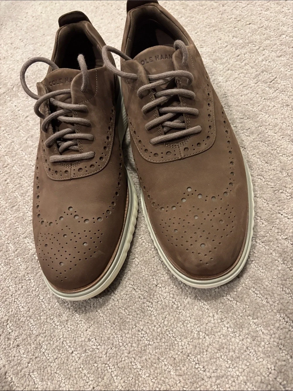 Cole Haan Brown Suede Wingtip Derbys